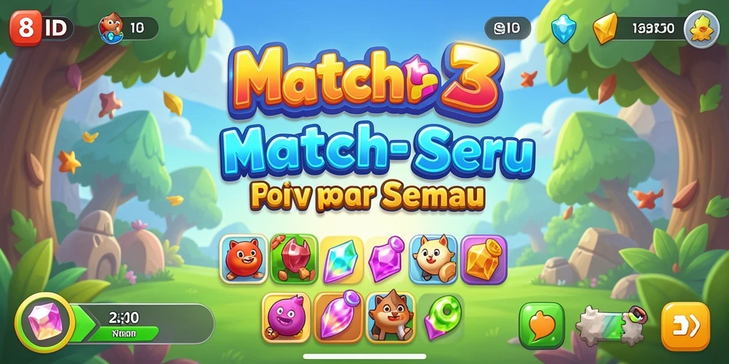 Gameplay Match-3 yang menantang dan penuh warna dari 8ID.