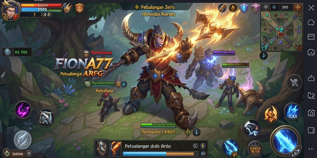 Tampilan aksi seru dalam permainan ARPG FIONA77.