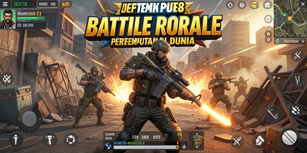 Tampilan gameplay seru Battle Royale di JKT8.