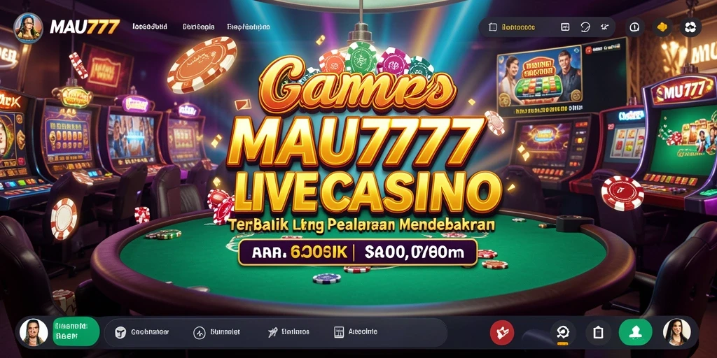 Screenshot gameplay MAU777 menampilkan dealer langsung yang berinteraksi dengan pemain.