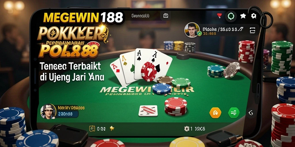 Tampilan gameplay seru MEGEWIN188 dengan pemain yang berkompetisi di meja poker.