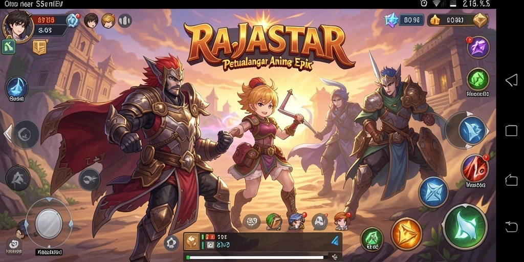 Tampilan gameplay yang mendebarkan dari RAJASTAR dengan karakter Anime.