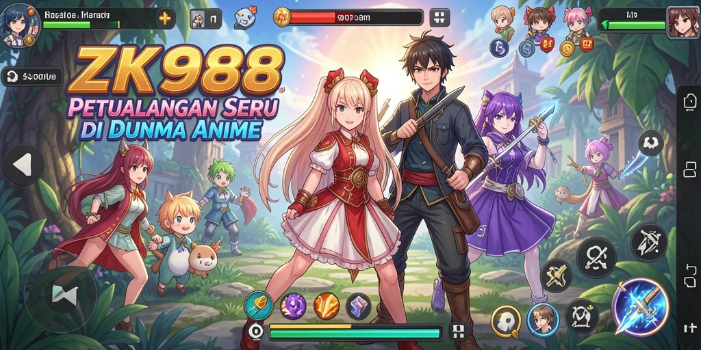 Tangkapan layar ZK988 menunjukkan aksi seru dalam game Anime.